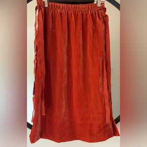 H&M orange velvet skirt
